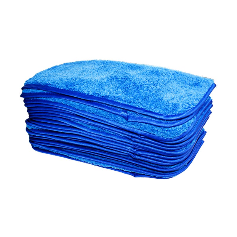 Eurow Double Density 700 GSM Microfiber Shag Towels with Satin Edge, Ultra Absorbent Scratch-Free Car Wash, Dry & Detail Towels, Soft & Fluffy Cleaning Cloths, 12x16 Inches, 10-Pack, Blue - Image 1